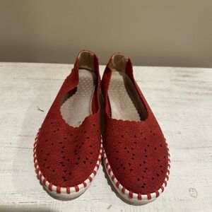 Red Floral Espadrille Flats